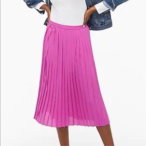 J. Crew Factory Pleated Pink Midi Skirt size 2 NWT
